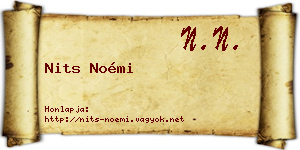 Nits Noémi névjegykártya